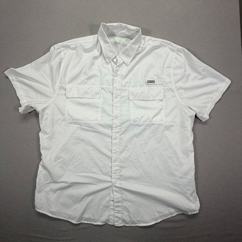 Ocean Coast Mens Fishing Shirt Regular White Vented Ripstop XL